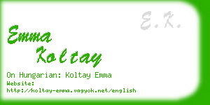 emma koltay business card